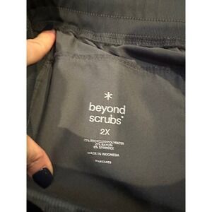 Beyond Scrubs Women's Jogger Scrub Pants Dk Gray Size 2X Recycled Poly Blend